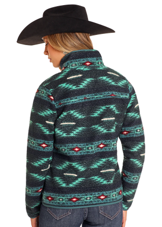 Powder River Women’s Printed Berber Jacket-(Teal) DW92C04132