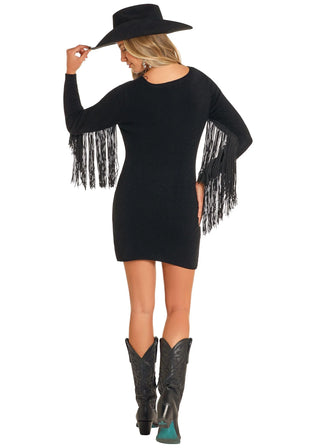 Rock & Roll Denim Women’s Mini Aztec Dress-(Black)BWD2R04484