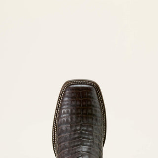 Men’s Classic Callen Wide Square Toe Western Boot(Chocolate Caiman Belly/ Chestnut Brown)-10063771