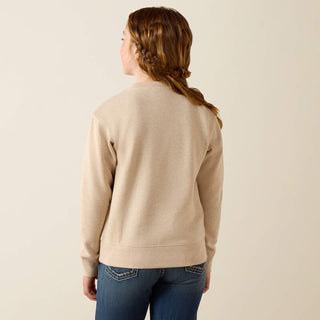 Ariat Girls Logo Arch Sweatshirt(oatmeal heather)-10071169