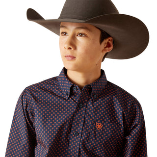 Ariat Boys LS Palmer Button Up (Dress Blue) 10047294