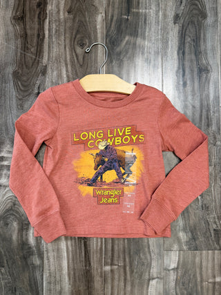 Wrangler Kids Long Sleeve Cowboy Shirt (Rust) 112354214