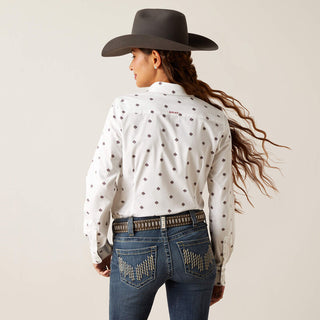 Ariat Ladies Wrinkle Free Kirby Thunderbird Print Button Shirt 10047236