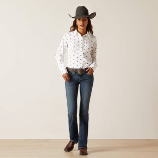 Ariat Ladies Wrinkle Free Kirby Thunderbird Print Button Shirt 10047236