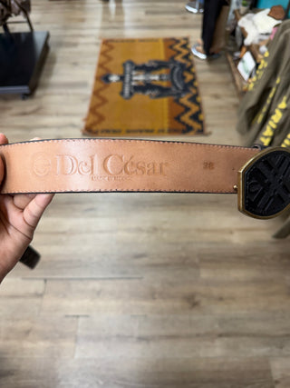 Del César Leather  Western Belt - (Black) H069