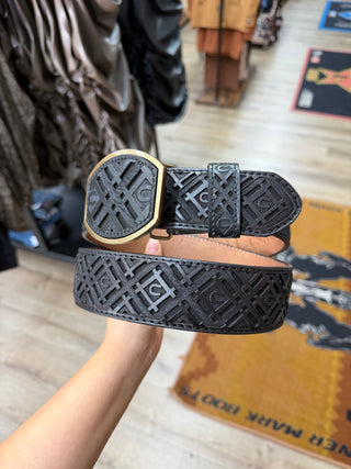 Del César Leather  Western Belt - (Black) H069