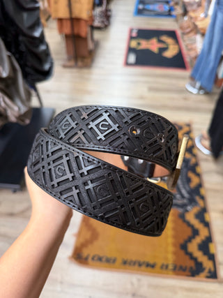 Del César Leather  Western Belt - (Black) H069