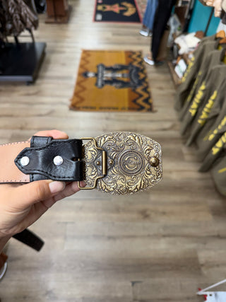 Del César Leather  Western Belt - (Black) H069