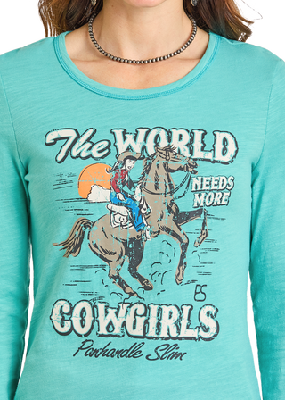 PANHANDLE Ladies L/S V Tee Turquoise LW22T07051