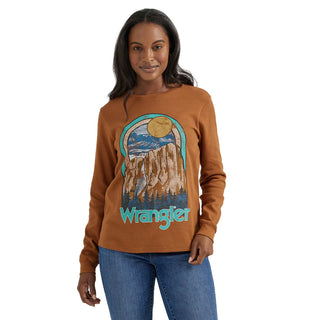 Wrangler Thermal Mountain Scenem Long Sleeve Shirt(Rust)-112354394