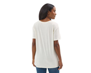 Wrangler Womens Cream Long Live Cowboys Short Sleeve Shirt -112354364