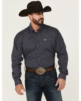CINCH MEN'S GEO PRINT LONG SLEEVE BUTTON-DOWN WESTERN SHIRT-MTW1105859NAV