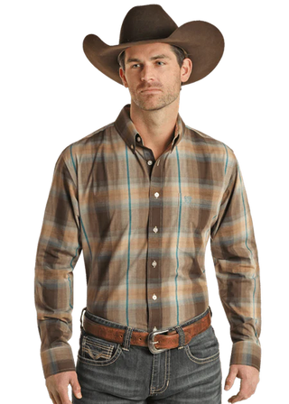 PANHANDLE MEN’S LONG SLEEVE 1 POCKET PLAID BUTTON DOWN-PMB2S02314
