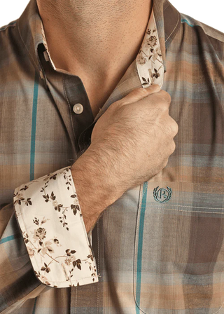 PANHANDLE MEN’S LONG SLEEVE 1 POCKET PLAID BUTTON DOWN-PMB2S02314