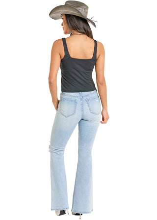 Women’s Rock & Roll Buckle Tank (Black/Natural) BW20T08084
