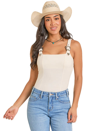 Women’s Rock & Roll Buckle Tank (Black/Natural) BW20T08084