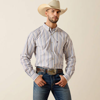 Mens Pro Series Pryce Fitted Shirt (White Stripes) 10071575