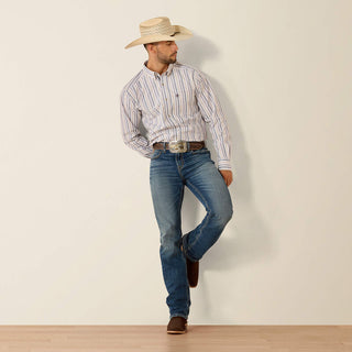 Mens Pro Series Pryce Fitted Shirt (White Stripes) 10071575