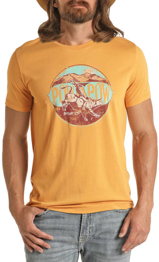 Rock & Roll Dale Brisby Pow Pow GraphicTee(Gold) P9-3366