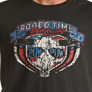 Unisex Rock & Roll Denim Dale Brisby Rodeo Time Graphic T-Shirt(Black) -RRUT21R12R