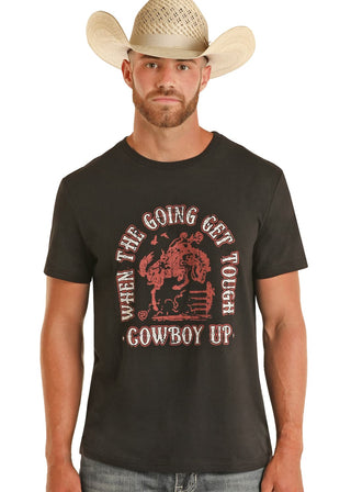 Rock&Roll Unisex When The Going Gets Tough Graphic Tee(Black)-BU21T03676