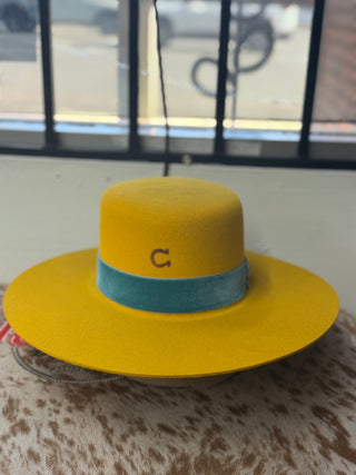 Charlie 1 Horse Nomad Open Crown Felt Hat (Yellow) CWNOMD-0240
