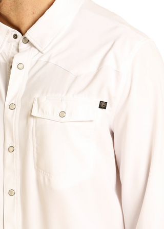 Rock&Roll Men’s TEK Western Long Sleeve (White) BMN2S02400
