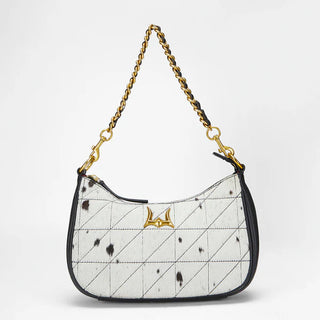 LOYAL WEST JOE QUILTED NAPPA LEATHER BAG - BLACK & WHITE COWHIDE LW-SW25-244