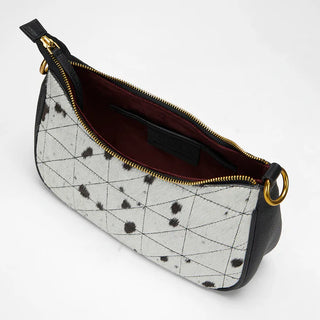 LOYAL WEST JOE QUILTED NAPPA LEATHER BAG - BLACK & WHITE COWHIDE LW-SW25-244
