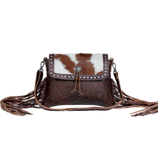 Myra Carved Blossoms Leather & Hairon Bag(S-3339)