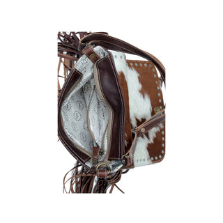 Myra Carved Blossoms Leather & Hairon Bag(S-3339)
