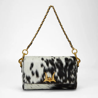 Loyal West Savi Mini Bag In Black & White Cowhide (LW-S25-238)