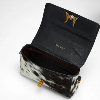 Loyal West Savi Mini Bag In Black & White Cowhide (LW-S25-238)