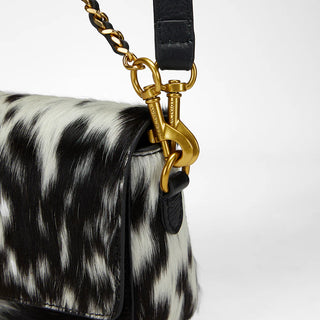 Loyal West Savi Mini Bag In Black & White Cowhide (LW-S25-238)