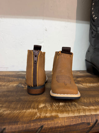 Toddler Square Toe Botín (Brown) 400224