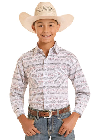 Panhandle Boys Long Sleeve Snap Shirt (BLACK) RBN2S08935