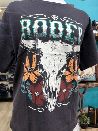 Rock & Roll Women’s Western Steerhead Oversized Shirt (Charcoal) BW21T08884
