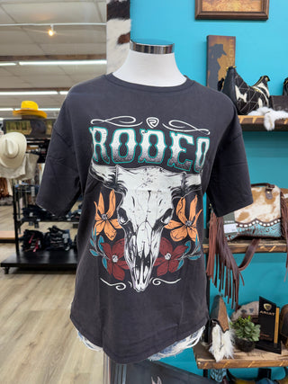 Rock & Roll Women’s Western Steerhead Oversized Shirt (Charcoal) BW21T08884