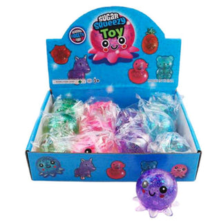 SUGAR KNEAD DOUGH OCTOPUS SQUISHY TOY  12 UNITS , Z 40109: -