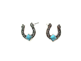 Western Small Horse Shoe Post Earring